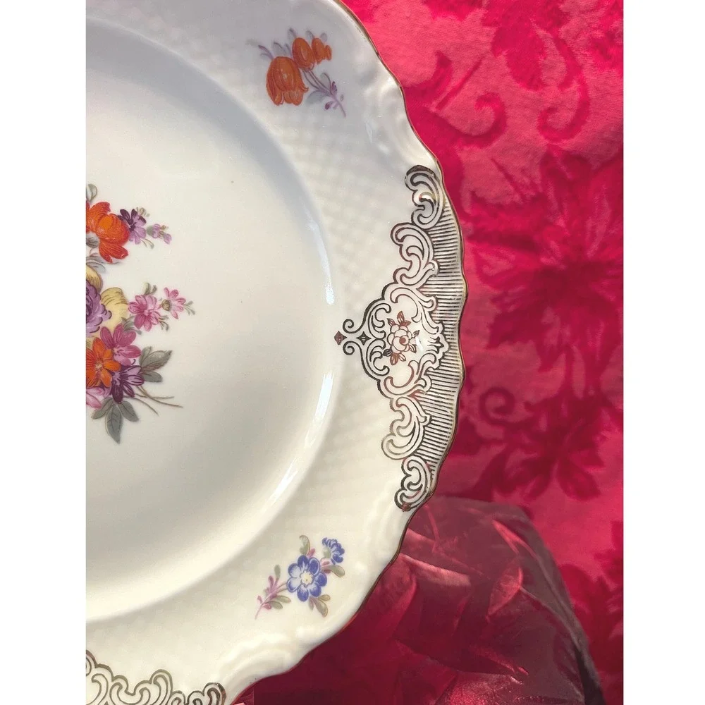 Vintage Schumann Bavaria 1886 Wild Rose Garden Dessert Plate 8